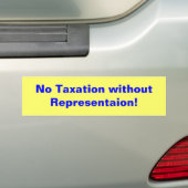 Autocollant De Voiture Aucune imposition sans Representaion ! (En voiture)