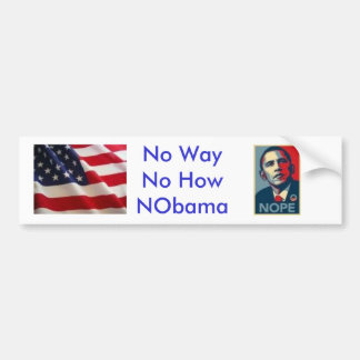 Autocollant De Voiture Aucune manière aucune comment NObama