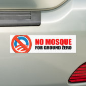 AUTOCOLLANT DE VOITURE AUCUNE MOSQUÉE POUR POINT ZÉRO (En voiture)