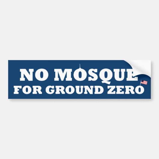 Autocollant De Voiture Aucune mosquée pour point zéro (Devant)