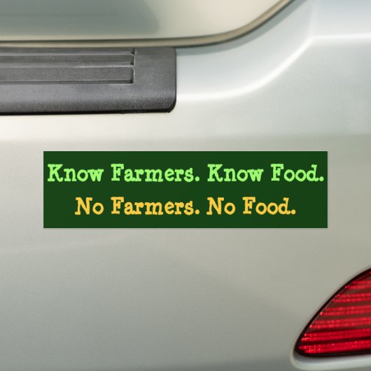 Autocollant De Voiture Aucuns agriculteurs. Aucune nourriture. Connaissez (En voiture)