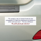Autocollant De Voiture "Aucuns fonds public adhésif pour pare-chocs pour (En voiture)