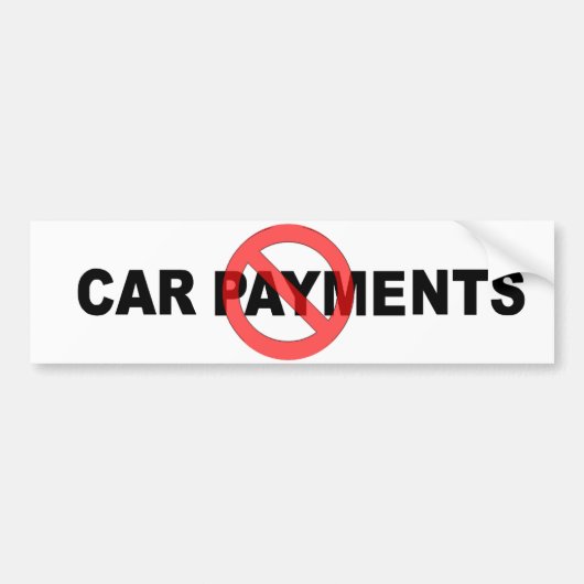 Autocollant De Voiture Aucuns paiements de voiture (Devant)