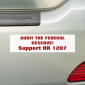 Autocollant De Voiture AUDITEZ FEDERAL RESERVE ! , Appui heure 1207 (En voiture)