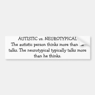 Autocollant De Voiture AUTISTE contre NEUROTYPICAL
