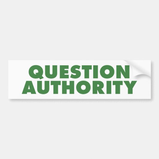 Autocollant De Voiture Autorité de question - vert (Devant)