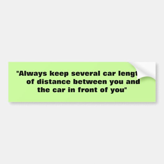Autocollant De Voiture Avertissement de loi du trafic de Tailgaters (Devant)