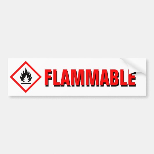 Autocollant De Voiture Avertissement inflammable de danger avec le (Devant)