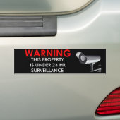 AUTOCOLLANT DE VOITURE AVERTISSEMENT PROPRIÉTÉ SOUS SURVEILLANCE AUTOCOLL (En voiture)