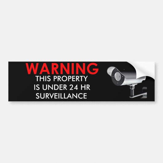 AUTOCOLLANT DE VOITURE AVERTISSEMENT PROPRIÉTÉ SOUS SURVEILLANCE AUTOCOLL (Devant)