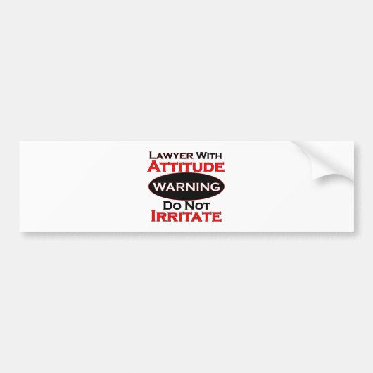 Autocollant De Voiture Avocat avec l'attitude (Devant)