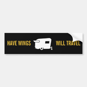 Autocollant De Voiture Ayez les ailes voyagera - humour de remorque de