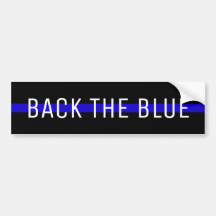 AUTOCOLLANT DE VOITURE BACK THE BLUE SUPPORT POLICE BUMPER STICKER