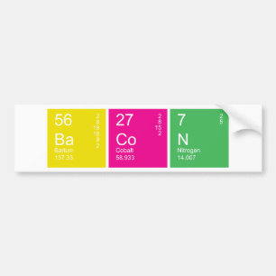 Autocollant De Voiture Bacon de tableau périodique coloré