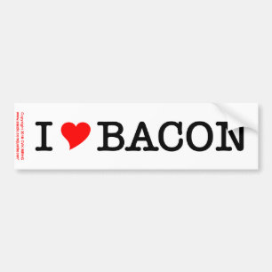 Autocollant De Voiture Bacon I Love