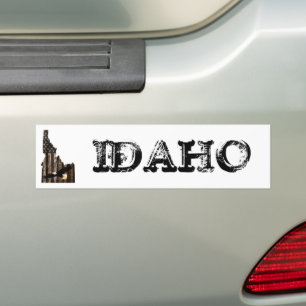 AUTOCOLLANT DE VOITURE BALD EAGLE BOIS BRÛLÉ - IDAHO PATRIOT NOIR