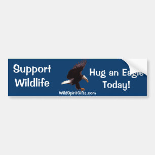 Autocollant De Voiture BALD EAGLE Landing Wildlife Support Bumper Sticker