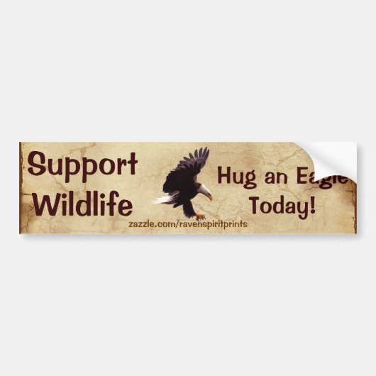 Autocollant De Voiture BALD EAGLE Landing Wildlife Support Bumper Sticker (Devant)