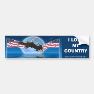Autocollant De Voiture BALD EAGLE & US FLAG Patriot Series
