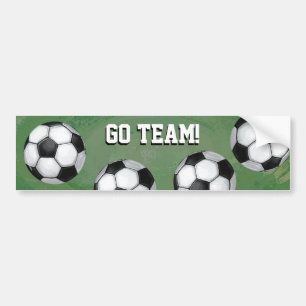 Autocollant De Voiture Balle de football, Go Team Bumper Sticker