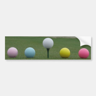 Autocollant De Voiture Ballons de golf aux couleurs vives sur une montagn