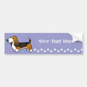 Autocollant De Voiture Bande dessinée Basset Hound