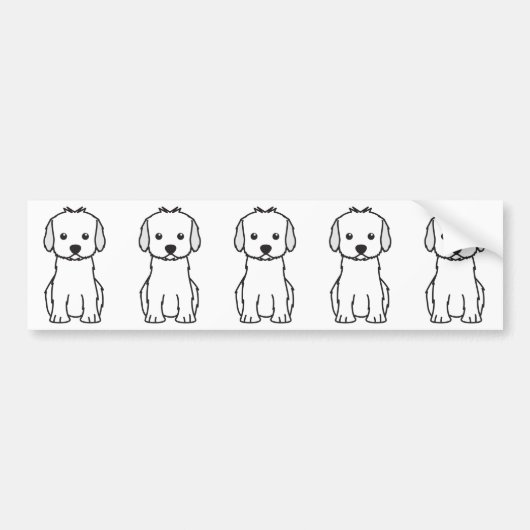 Autocollant De Voiture Bande dessinée de chien de Cockapoo (Devant)