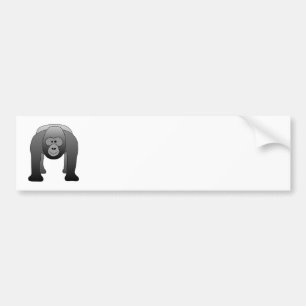 Autocollant De Voiture Bande dessinée de gorille de Silverback