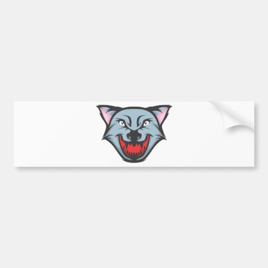 Autocollant De Voiture Bande dessinée fâchée faite sur commande de loup (Devant)