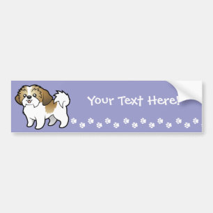 Autocollant De Voiture Bande dessinée Shih Tzu (chiot coupé)