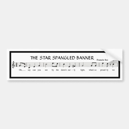 Autocollant De Voiture Bannière Étoile À Bordure Écrasée (Devant)