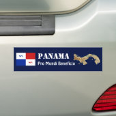 Autocollant De Voiture Bannière Panama + Sticker de pare-chocs carte (En voiture)