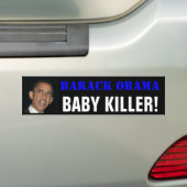 Autocollant De Voiture Barack Obama, TUEUR de BÉBÉ ! (En voiture)