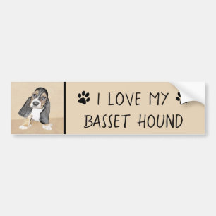 Autocollant De Voiture Basset Hound Peinture Chiot - Art Chien original