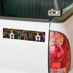 AUTOCOLLANT DE VOITURE BASSETHOUND