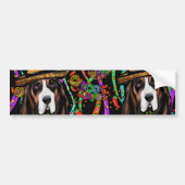 AUTOCOLLANT DE VOITURE BASSETHOUND (Devant)