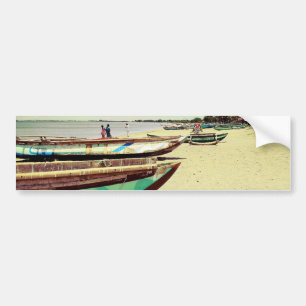 Autocollant De Voiture Bateaux sur la plage tropicale