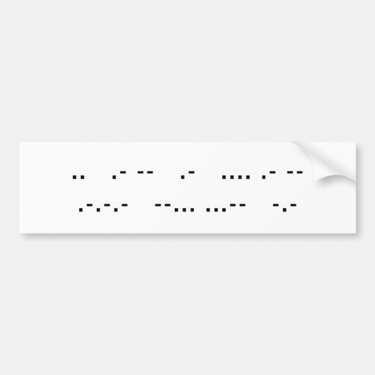 Autocollant De Voiture Bâton de pare-chocs de code Morse (Devant)