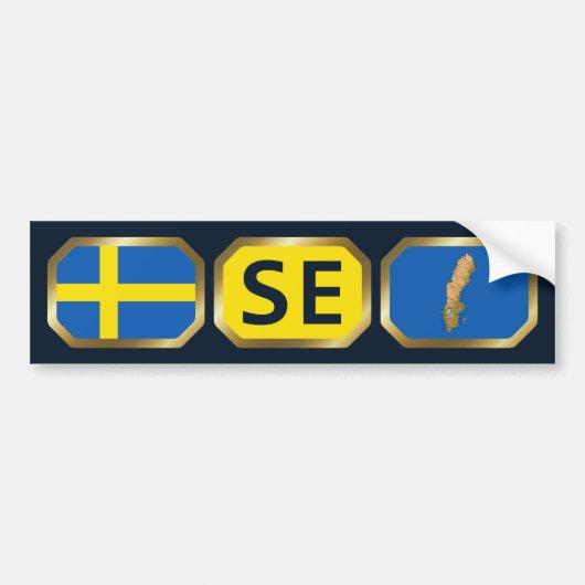 Autocollant De Voiture Batteur de Sweden Flag Map (Devant)