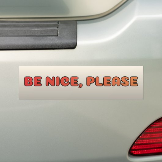 Autocollant De Voiture Be Nice, Please (En voiture)