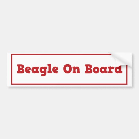 Autocollant De Voiture Beagle à bord d'adhésif pour pare-chocs (Devant)