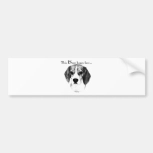 Autocollant De Voiture Beagle Joyeux Visage; Joyeux Beagle; Beagle grinch