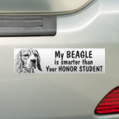 Autocollant De Voiture Beagle - plus futé que l'étudiant d'honneur - (En voiture)