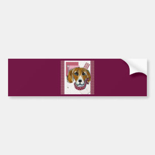 AUTOCOLLANT DE VOITURE BEAGLE VALENTINE