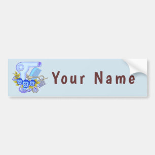 Autocollant De Voiture Beautician Pansy Bleu