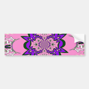 Autocollant De Voiture Beautiful baby pink floral purple shade motif mono