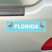 Autocollant De Voiture Beaux Flamants roses de Floride sur Bleu clair (En voiture)