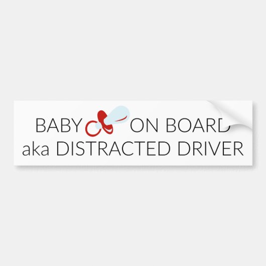 Autocollant De Voiture BÉBÉ à bord, AKA Conducteur distrait (Devant)
