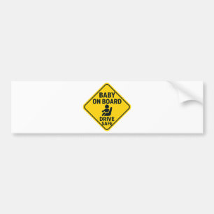 Autocollant De Voiture Bébé à bord - Conduisez prudemment voiture jaune b