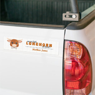 Autocollant De Voiture Bébé Longhorn brûlé Faire-part orange